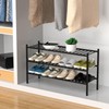 ROMGUAR CRAFT 3-Tier Bamboo Long Shoe Rack, Free Standing Wood