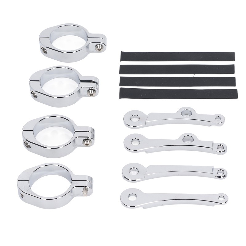 Motorcycle Headlight Mounting Bracket 39 to 41mm Bright Silver Surface