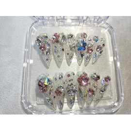  0822Cherry Blossom Swan Nail Queen Handmade Nail Tips ✨ - Short Oval /  0822벚꽃스와네일퀸 수제네일팁 ✨ - 숏오발