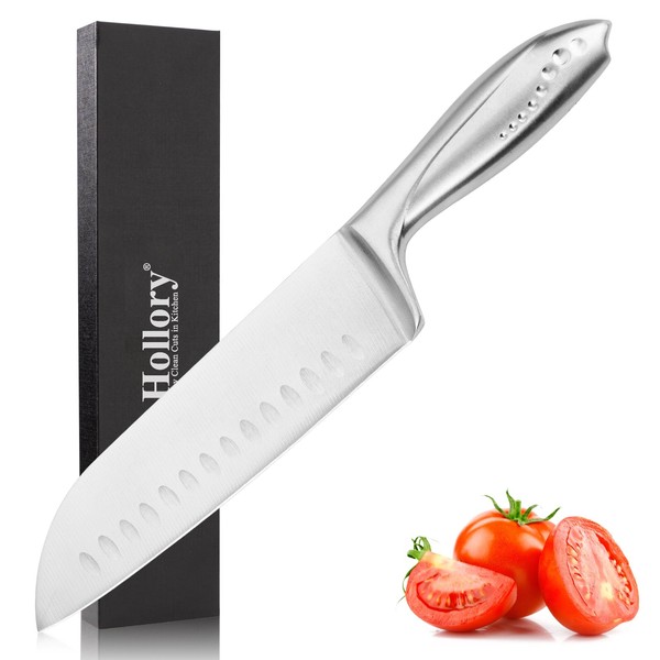 Hollory 7 Inch Santoku Knife, Super Sharp German High Carbon