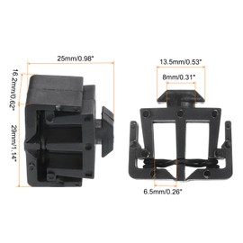QUARKZMAN 6 x Dual Slot Flat Cable Clamp 6.6 mm Hole Diameter Wire Holder ABS for 30 Series European Standard Aluminium Extrusion Black
