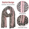 FDGGT 2 Pieces Leopard Print Silk Scarf, Vintage Ribbon, Rectangular