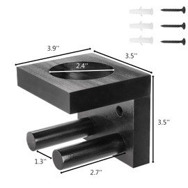 Tebery 2 Pack Baseball Bat Rack, Baseball Bat Holder for Wall, Baseball Softball Storage Rack Solid Wood, Wall Mount Bracket Display Case Stand Hanger for Bat Hockey Stick Collectible Memorabilia