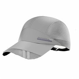 JAOAJ Summer Breathable Mesh Baseball Cap Running Sports Quick Sun Hat Drying Baseball Hats Sports Cap Adjustable Cap with UV Protection Men, A1# Light Grey