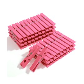 Mr. Pen- Wooden Clothes Pins, Natural Wood, 50 Pack, 2.9 Inch, Pink, Rust Resistant Clothes Pins for Hanging Clothes, Clothes Pins Wood, Clothing Pins, Clothes Pegs, Clothespins, Wood Clothespin