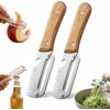 Pelador de Verduras 3‑en‑1 con Mango de Madera – Cuchilla