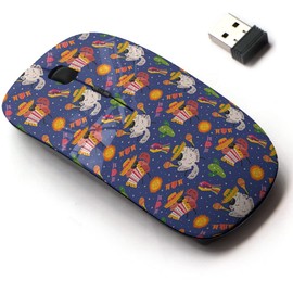 2.4G Wireless Mouse with Cute Pattern Design for All Laptops and Desktops with Nano Receiver - Mexico Holiday Little Cute Chinchillas