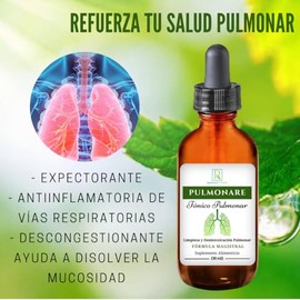 Pulmonare Tónico. Fórmula Original Magistral 30ml Expectorante Descongenstionante. Ayuda a Disolver la Mucosidad, 100% Natural. Elixir Herbal