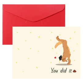 Tinoaly Funny Graduation Card with Envelope, Premium Paper You Did It Congratulations Graduation Greeting Card Perfect Happy Grad Gifts for College High School Graduates