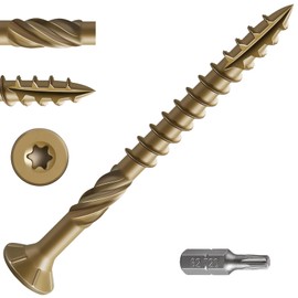 Wensilon Wensilon #10 * 2-1/4" Deck Screws, (180pcs) 2 lbs.Exterior Wood Screws, Rust Resistant epoxy Coated, Bronze, T25 Star Bit