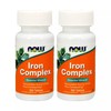 2 x NOW Iron Complex Non Constipating Essential Mineral 100