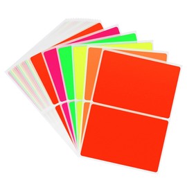 Hybsk 3 x 5 inch Rectangular Inventory Labels Permanent Fluorescent Color Code Organizer Labels (5 Colors)