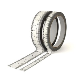 EDSRDRUS 2 Pack Ruler Tape 1/2, 1 inch No Gap Masking Tape Measure, Repeating 12inch Imprint Adhesive Tape Measure, No Residue & Waterproof Ruler Tape for Painting, Sewing & DIY (White)