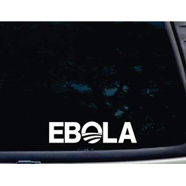 Ebola - 8" x 2" die Cut Vinyl Decal for Windows, Cars, Trucks, Tool Boxes, laptops, MacBook - virtually Any Hard, Smooth Surface