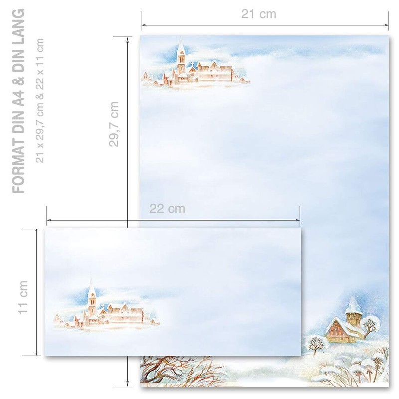 Writing Paper Set 40 Pieces Winter Landscape Nature and Landscape