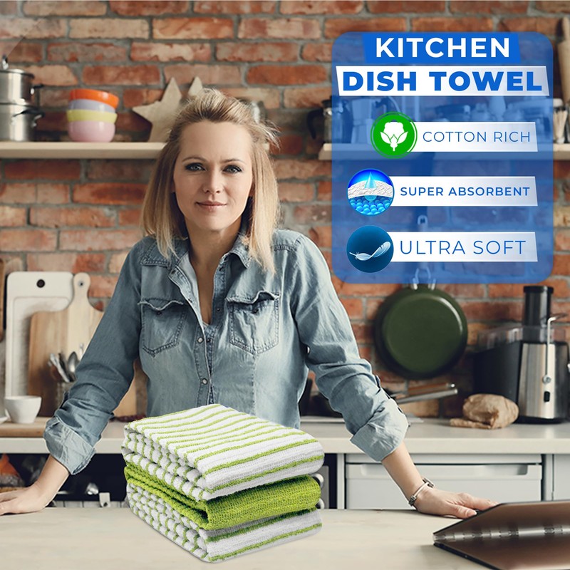 Towelogy Kitchen Tea Towels Set Of 3 Cotton - 40