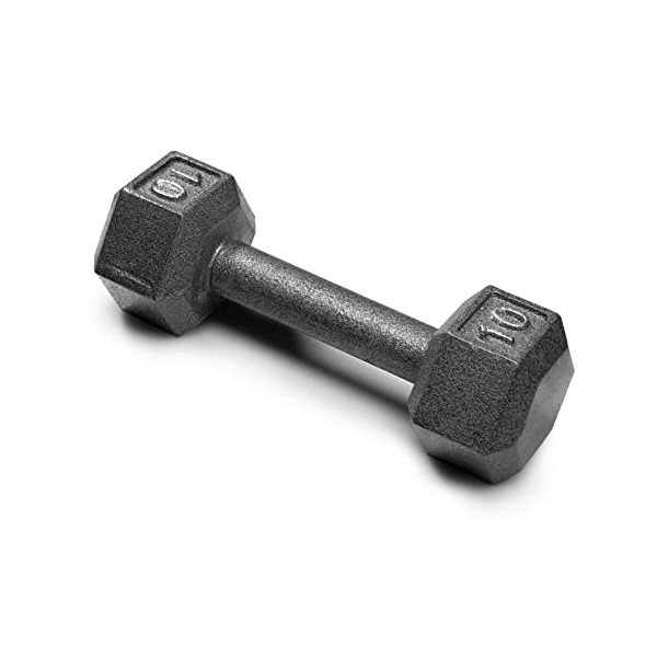 Weider 10 Lb. Cast Iron Hex Dumbbell, Black