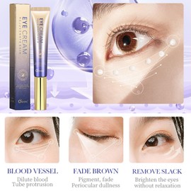 Retinol Eye Cream for Dark Circles and Puffy Eyes Eye Massage Roller, Anti Aging Under Eye Cream, Eye Tightener Serum, Anti Wrinkle Reduce Fine Lines, Brightening Moisturizing Eye Repair Cream