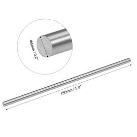 sourcing map Round Steel Rod, 5mm HSS Lathe Bar Stock Tool 150mm Long, for Shaft Gear Drill Lathes Boring Machine Turning Miniature Axle, Cylindrical Pin DIY Craft Tool, 2pcs