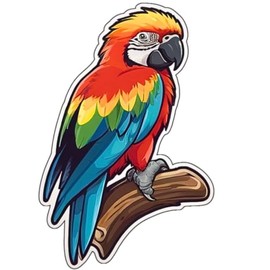 3 Pcs Cute Parrot Stickers 3in, Gifts for Water Bottles, Parrot Vinyls Stickers Decal Waterproof Bottles, Sticker for Kids Teen Laptop, Luggage Skateboard Water Bottle,Phone.(Parrot 7)