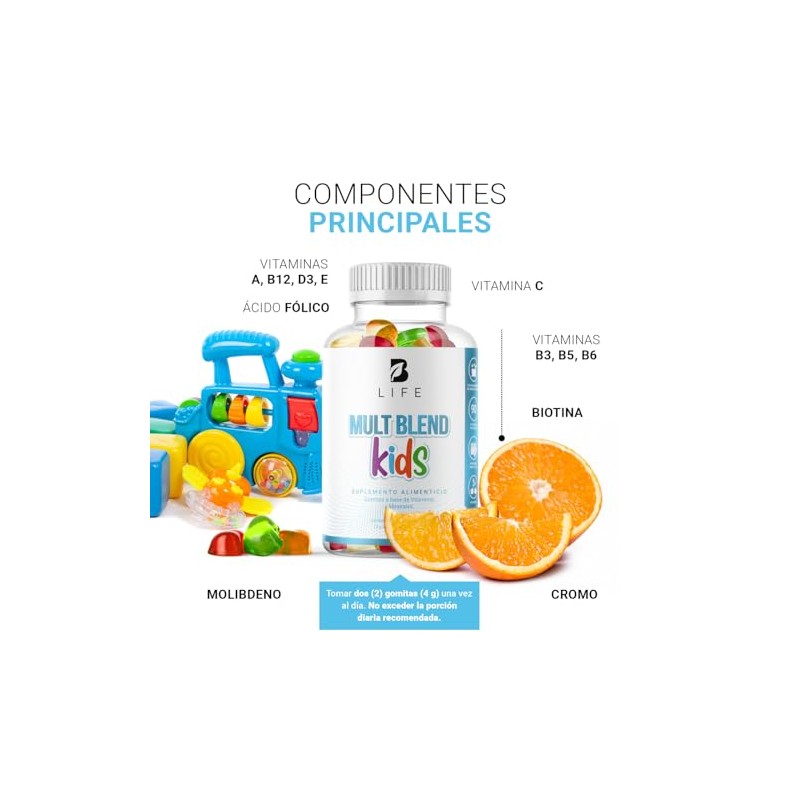 B Life Vitaminas en Gomitas Sin Azúcar Añadida para Niños
