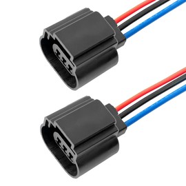 2PCS 9008 H13 Car Headlight Connector, Female Socket Adapter with Extension Wire, Plug Wiring Harness for H13LL Headlights/Fog Lights Lamps Bulbs Conversion(Female Socket)