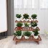 Ufine Freestanding 3 Tier Ladder Shelf Wood Plant Stand Indoor