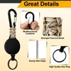 Retractable Keychain 4 Pieces Heavy Duty Carabiner Badge Holder Retractable