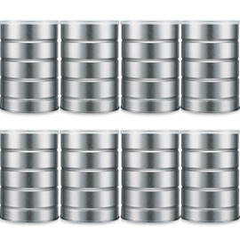 Jadive 8 Pcs Empty Coffee Cans with Lids Metal Tin Can for Kitchen Storage Loose Leaf Tea Containers Round Coffee Tin Metal Canister Tea Sugar Storage Packaging or Arts Crafts
