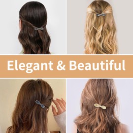 CUSARA Vintage Rhinestone Hair Barrettes for Women Girls French Elegant Rhinestone Bow Hair Clips Barrettes