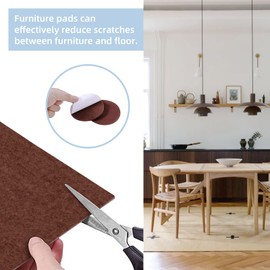 Ohiyoo Felt Furniture Pads, 10 Pack Heavy Duty Non Slip Felt Sheets, 8 x 8 inch for Hardwood Floors, Chairs, Walls (Brown)