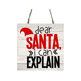 Twisted R Design Christmas Decorations, Dear Santa I Can Explain, Christmas Sign, Merry Christmas Sign, Printed Handmade Christmas Decor, Wooden Christmas Ornaments, Small Christmas Signs