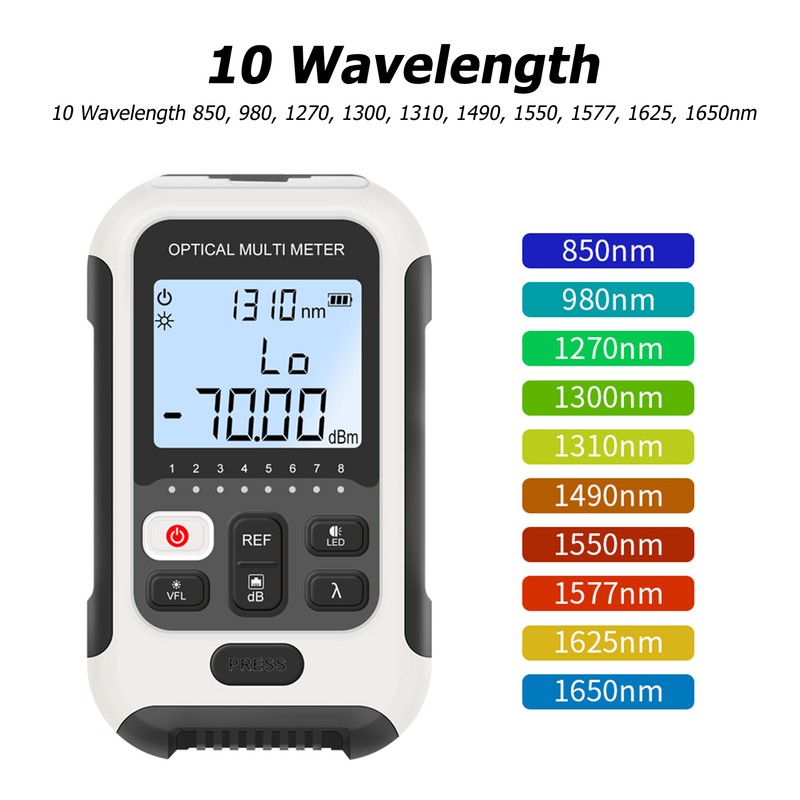 Handheld Optical Multimeter High Accuracy Rechargeable Optical Power Meter Fiber