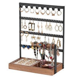 DTYGUIXE Jewellery Stand Jewellery Holder Earring Holder Jewellery Organiser Black Chain Holder Chain Stand Jewellery Storage with 6 Screws and Screwdriver for Earrings, Necklaces, Bracelets