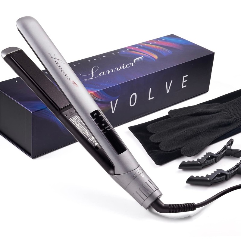 LANVIER Hair Straightener Flat Iron, 2 in 1 Hair Straightener