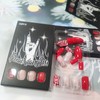 24 Pcs Christmas Snowflake Press on Nails Red Stars Acrylic