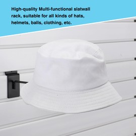 Kigley 12 Pcs Millinery Displayer for Slatwall Hat Display Display Hooks for Hat, Slat Wall Accessories for Home Retail Shop Display Racks (Black)