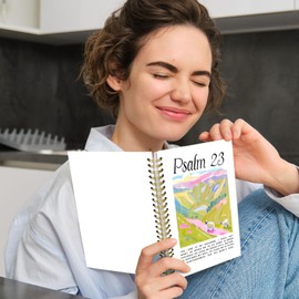 UTELKA Christian Spiral Notebook Bible Verse Journal Psalm 23, Bible Study Church Sermon Notes Prayer Inspirational Gifts for Women Sheep Prayer Christian Gifts for Men Women Bible Study 5.5x8.3