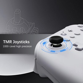 AKNES GuliKit KK3 Controller, TMR Joysticks and Hall Triggers, KingKong 3 Controller for PC Windows/Switch/Steam Deck/Android/iOS/MacOS/D input, Adjustable Rotor Motors, Turbo, Six-Axis Gyro - NS37