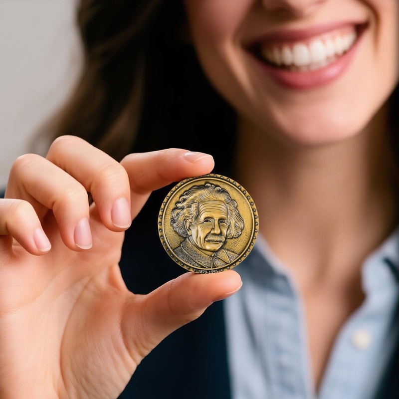 Einstein Commemorative Coin-Tribute to Genius,Symbol of Innovation & Curiosity, for