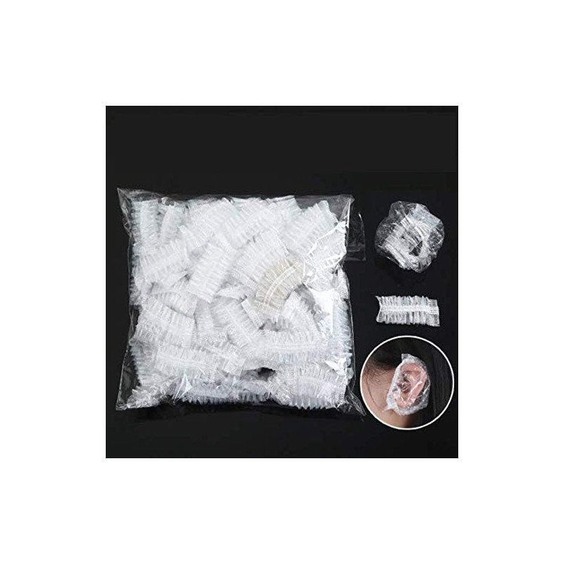 DNHCLL 100PCS Ear Protector Caps Disposable Elastic Clear Shower Water