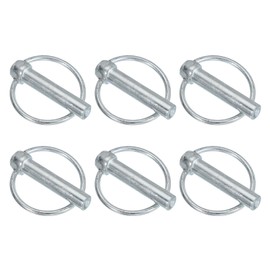 PATIKIL M11x47 mm Tractor Lynch Pin with Ring, 6 Pcs Heavy Duty Assortment Kit Lock Pin Clips for Tractors Trailer Farm Trucks Mowers, Silver Tone