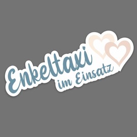 folien-zentrum - Enkeltaxi im Einsatz Car Sticker 16 x 5.5 cm High-Quality Sticker Grandparents Kids Baby Funny Cute 37 Pacifier Heart Footprint Foot Tuning Foil Decal Grandma in Use