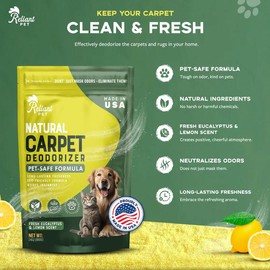 Reliant Pet Carpet Deodorizer Powder 24oz - Made in USA - Long-Lasting Carpet Odor Eliminator for Pet & Kid Friendly Upholstery Deodorizer