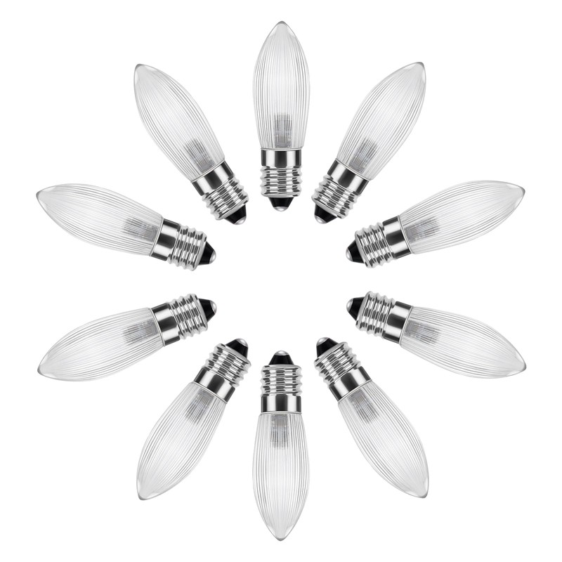 MUSUNIA MUSUNIA E10 LED,0.2W Ersatz 1W Riffelkerze, 13*45mm,Warmwei? 2300K,20LM, AC