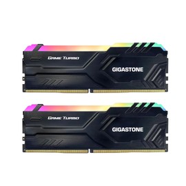 【RGB DDR4 RAM】GIGASTONE Game TURBO 16GB Kit (2x8GB) DDR4 3600MHz PC4-28800 CL 16-20-20-40 Intel XMP 2.0 AMD Ryzen 1.35V UDIMM 288 Pin Unbuffered Non ECC High Performance Gaming Desktop Memory - Black