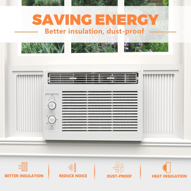 GCGOODS Window Air Conditioner Side Panels with Frame, Adjustable Window