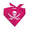 Pirate Skull Flag Dog Bandana (Hot Pink, XS 872)