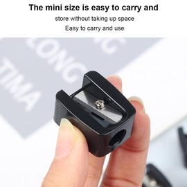 Fezf Pack of 4 Pencil Sharpener Cosmetic Pencils, Portable Dual Pencil Sharpener, Cosmetic Sharpener, Makeup Pencil Sharpener, for Eyebrow Pencil, Lip Liner, Eyeliner Pencil, Black