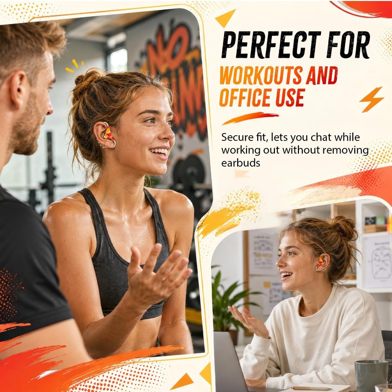 Yeforu Wireless Bluetooth Semi Open Ear Headphones Over Open Ear